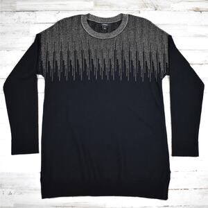 Alfani lightweight black/metallic gold pullover sweater Women's size medium